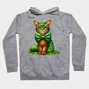 Clover Abyssinian Cat St Patricks Day Hoodie